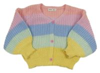 Barevný pruhovaný propínací crop svetr Shein