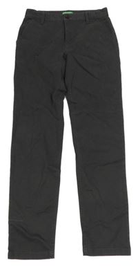 Antracitové plátěné chino kalhoty Benetton