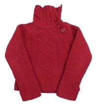Malinový svetrový rolák s knoflíky X-Mail