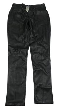 Nové - Černé koženkové skinny kalhoty River Island