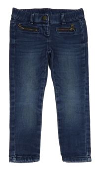 Tmavomodré skinny rifle se zipy C&A