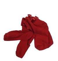 Nové - 2x ponožky - červené s mašlí + červené žebrované s mašlí H&M