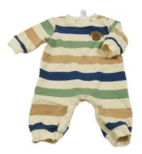 Béžovo-barevný pruhovaný teplákový overal se psem LC Waikiki