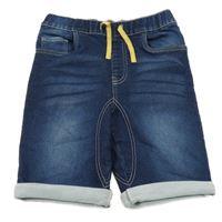 Tmavomodré teplákové riflové kraťasy