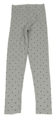 Šedé melírované puntíkaté žebrované legíny Nutmeg