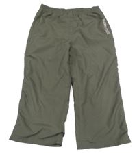 Khaki šusťákové podšité capri kalhoty s nápisem TCM