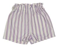 Lila-bílé pruhované lehké kraťasy Shein