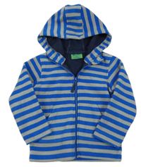 Modro-šedá pruhovaná fleecová propínací funkční mikina s kapucí Mountain Warehouse