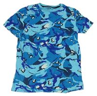 Modro-tmavomodré army pyžamové tričko F&F