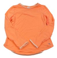 Neonově oranžové funkční triko Decathlon