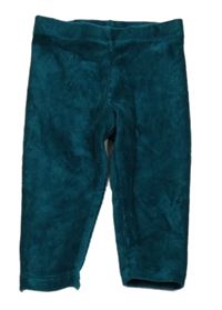 Tmavozelené žebrované sametové legíny Next