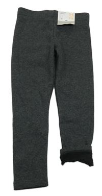 Nové - tmavošedé melírované thermo legíny Primark