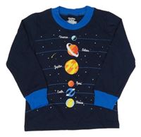 Tmavomodré pyžamové triko s planetami 