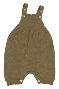 Hnědé vzorované pletené laclové kraťasy 