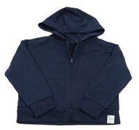 Tmavomodrá propínací oversize mikina s kapucí George