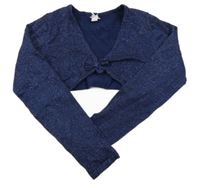 Tmavomodré třpytivé svetrové bolerko Esprit