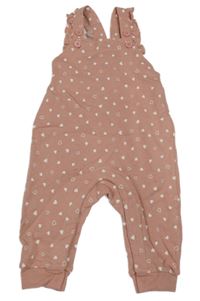 Starorůžové laclové tepláky se srdíčky Dopodopo