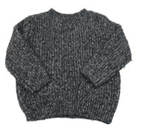 Tmavošedý melírovaný vlněný svetr Matalan