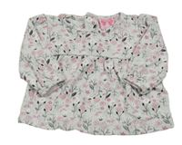 Šedo-růžová květovaná tunika 