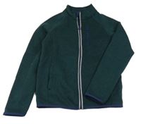 Tmavozelený pletený propínací svetr Lily & Dan