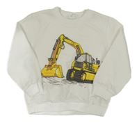 Bílá lehká mikina s bagrem shein