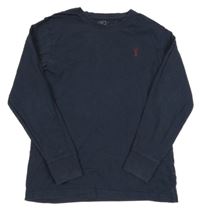 Tmavomodré pyžamové triko s výšivkou Next