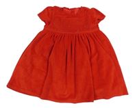 Červené sametové šaty s kvítky Mothercare