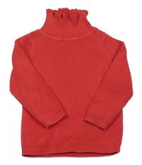 Jahodový žebrovaný svetrový rolák George