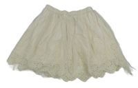 Smetanová madeirová sukně s tylem 