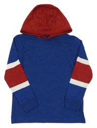 Modro-červené triko s kapucí Next