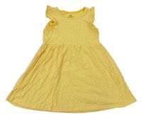 Žluté vzorované šaty s volánky H&M