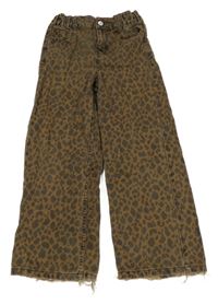 Černo-šedé leopardí široké rifle kiabi
