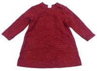 Tmavočervené puntíkaté teplákové šaty H&M