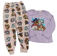 Lila-růžové fleecové pyžamo s Tlapkovou patrolou Primark