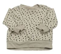 Béžovo-černá puntíkatá mikina H&M