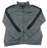 Antracitovo-černá propínací sportovní mikina s logem Under Armour