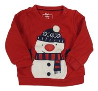 Červená mikina se sněhulákem zn. C&A
