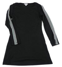 Černé šaty s barevnými pruhy Primark