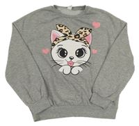Šedá mikina s kočičkou Shein