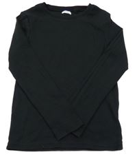 Černé žebrované triko Next