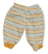 Bílo-modro-oranžové pruhované sametové polodupky C&A