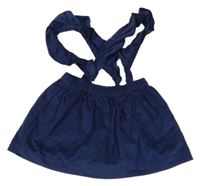 Tmavomodrá manšestrová laclová sukně s volánky Next