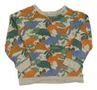 Béžovo-oranžovo-zelená mikina s diny Lupilu