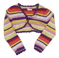 Fialovo-bílo-žluté pruhované svetrové bolerko Name it