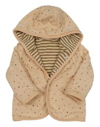 Růžovo-barevná puntíkatá propínací oboustranná mikina s kapucí Topomini