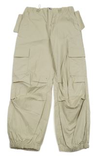 Béžové plátěné cargo cuff kalhoty Benetton