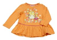 Oranžová tunika s kočičkou a květy Liegelind