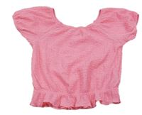 Růžové žebrované crop tričko H&M