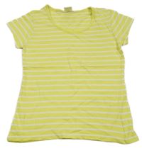 Žluto-bílé pruhované tričko Pocopiano