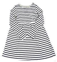 Bílo-tmavomodré pruhované šaty H&M